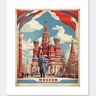 Russia Moscow Vintage Tourism Poster Posters and Art